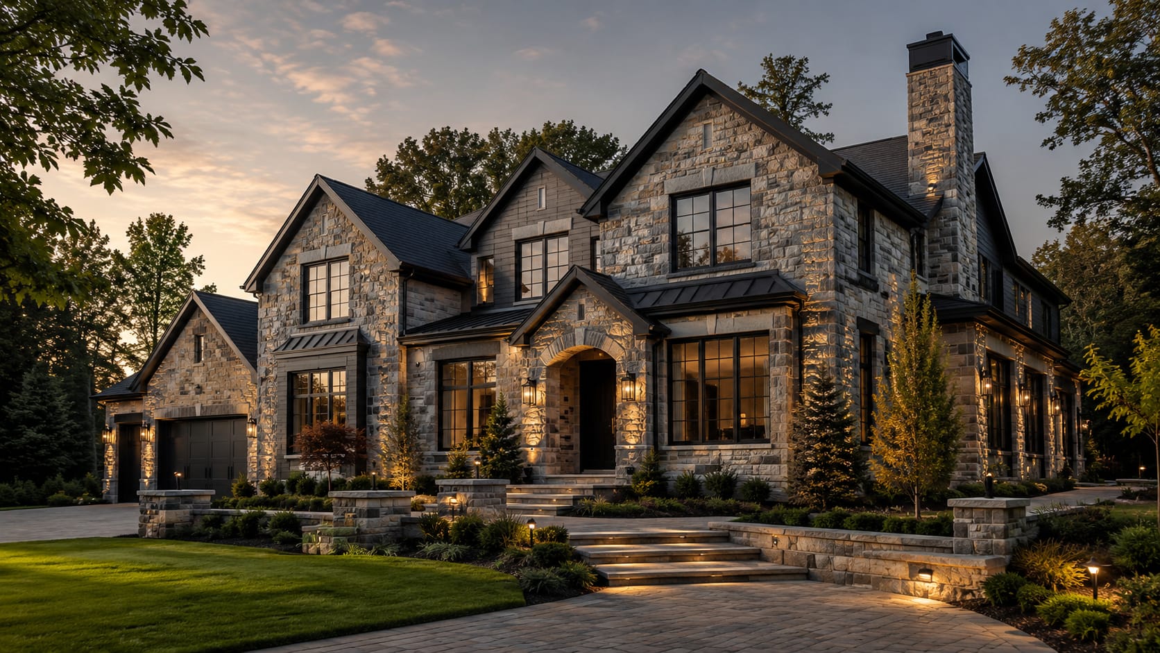 Premium masonry home exterior by Padilla's Construction