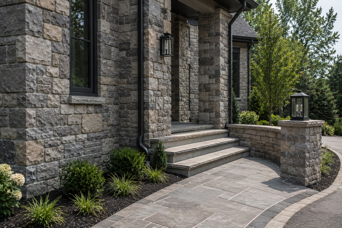 Stone Veneer Wall Detail by Padilla's Construction