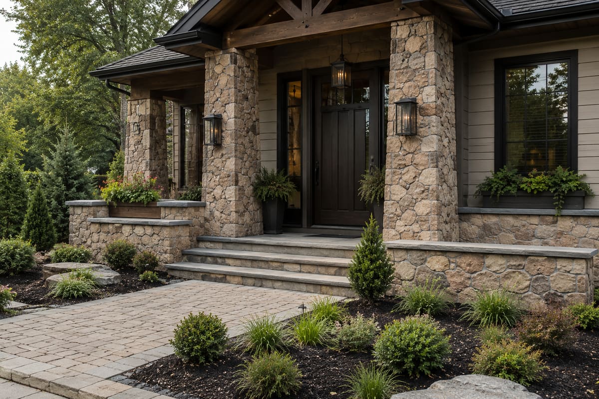 Stone Porch Columns by Padilla's Construction